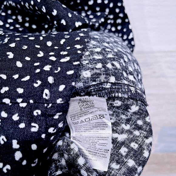 Old Navy Linen Sleeveless Square Neck Shift Dress Black Womens Small Tall ST - Picture 6 of 6